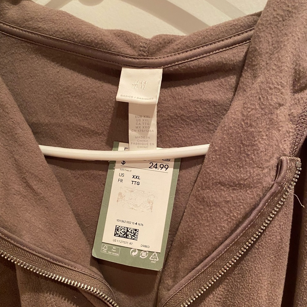 H&M Brown Zip-Up Long Sleeve Hoodie - Picture 3 of 6